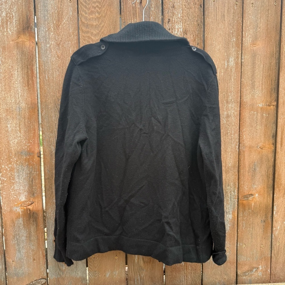 Saks Fifth Ave Women’s Black Cashmere Button Up Sweater Cardigan Jacket Large - Picture 9 of 10